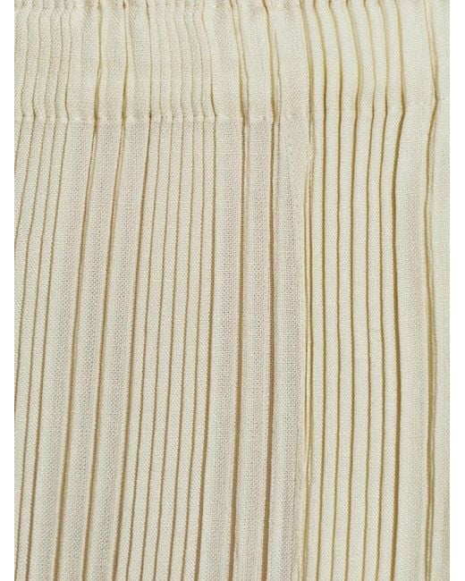 Issey Miyake White Pleated Trousers