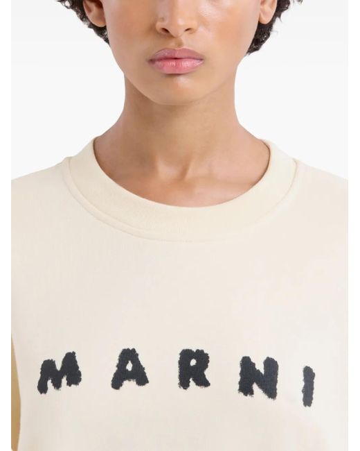 Marni Natural Logo Crewneck Sweatshirt
