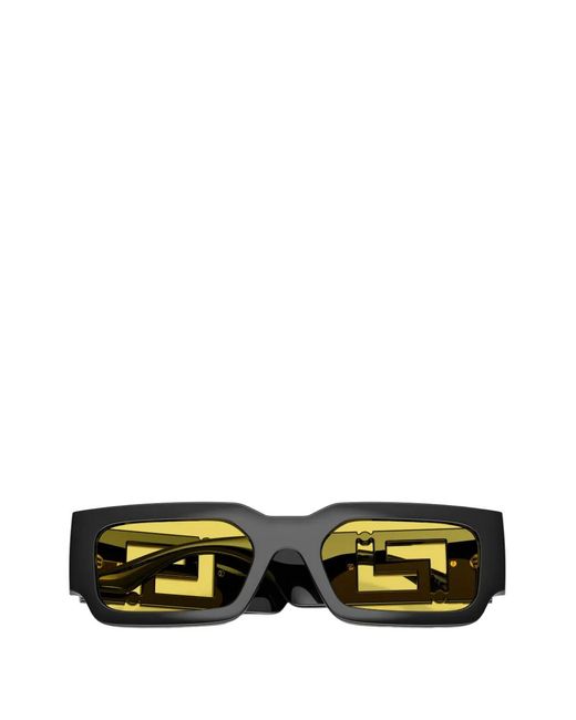 Versace Black Rectangle-Frame Sunglasses for men
