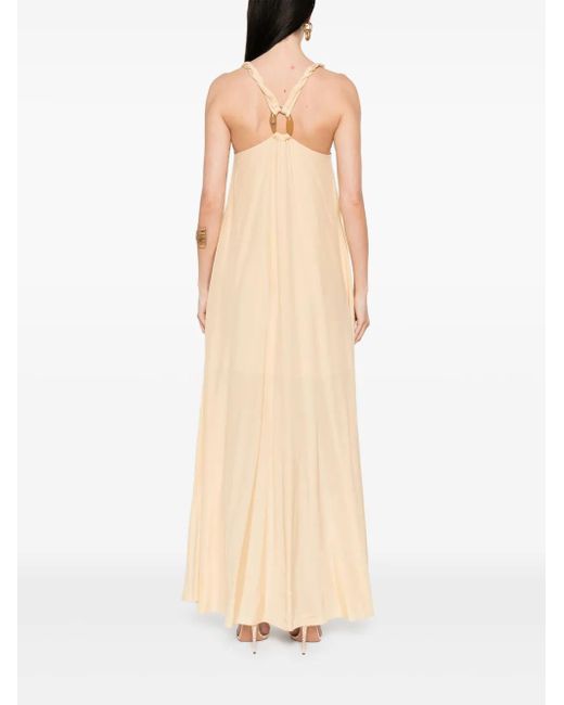 Patrizia Pepe White Ring Hardware Detailed Maxi Dress