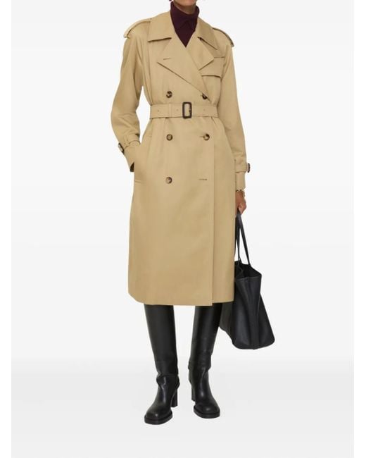 Burberry Natural Double-Breasted Belted Trench Coat