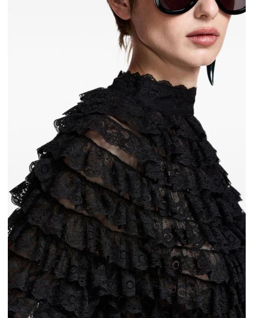 Essentiel Antwerp Black Kashvi Ruffled Lace Blouse