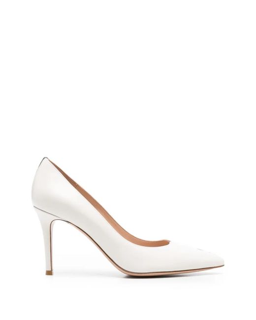 Gianvito Rossi White Pointed-Toe Pumps