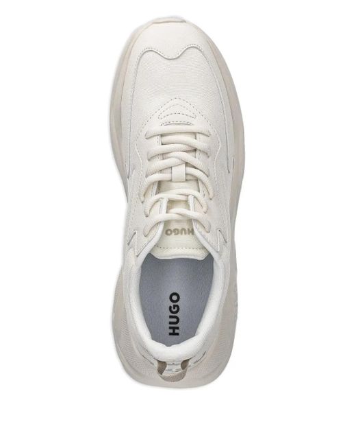 HUGO White Logo-Detail Sneakers