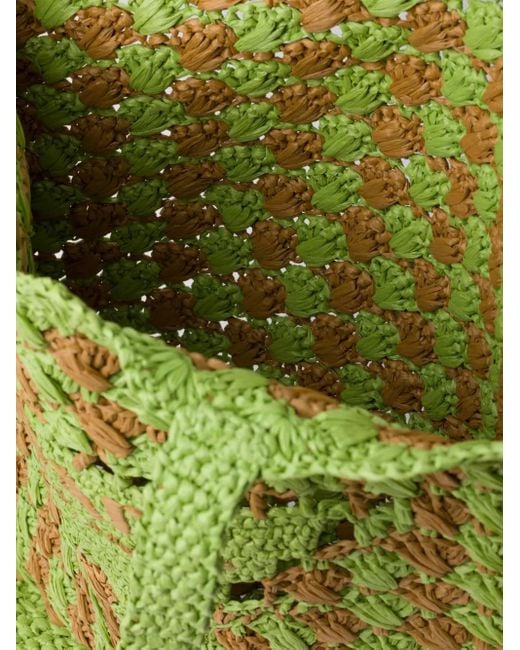 Prada Green Crochet Tote Bag