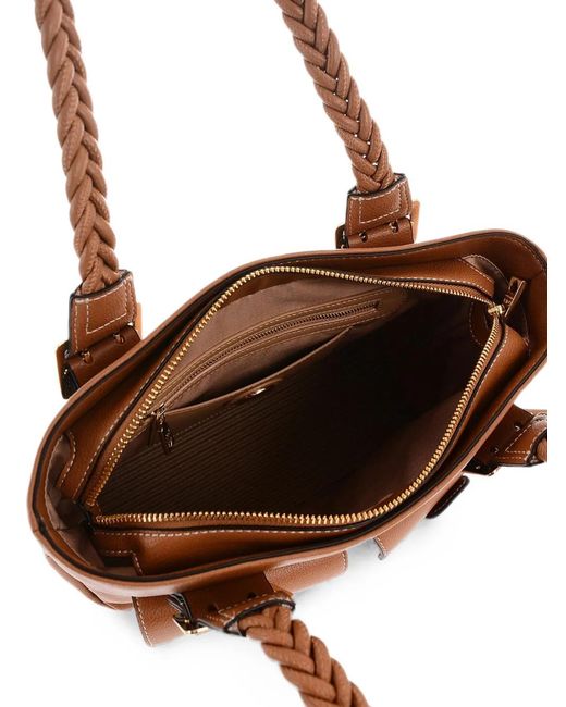 Moschino Brown Braided-Handle Shoulder Bag