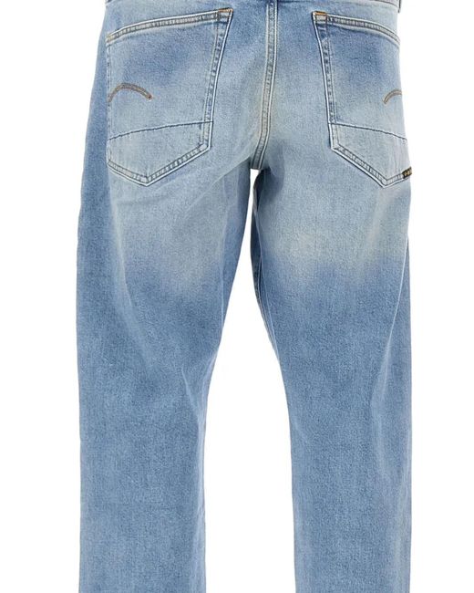 G-Star Blue 3301 Stonewashed Tapered Jeans for men