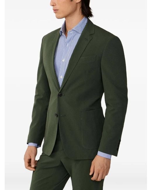 Hackett Green Seersucker Patch-Pocket Jacket for men