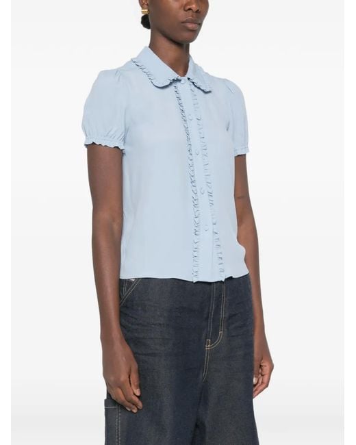 N°21 Blue Blouse À Volants