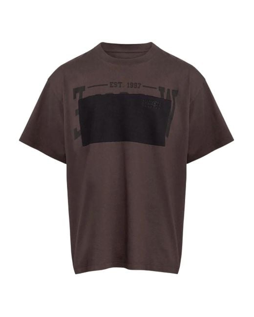 MM6 by Maison Margiela Brown Crew Neck T-Shirt for men