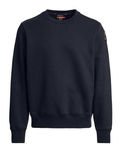 Parajumpers Blue Logo-Patch Crew-Neck Sweatshirt for men