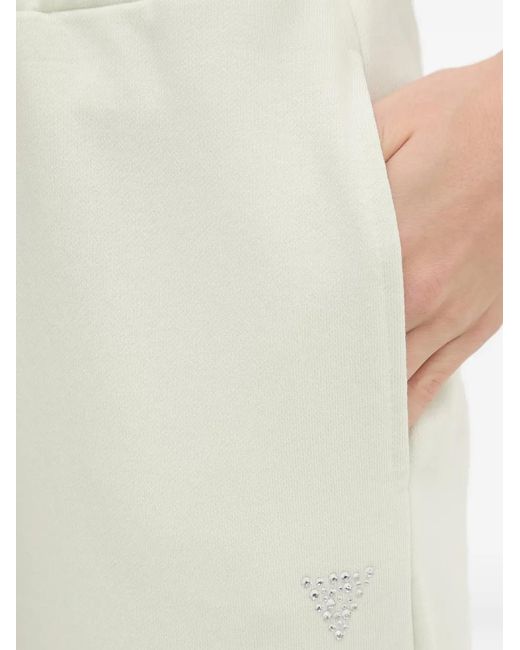 Guess Natural Rhinestone-Embellished Drawstring-Waist Track Pants