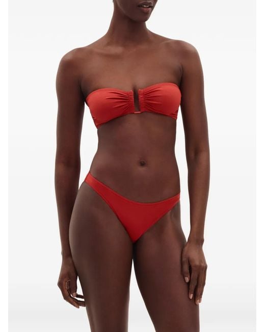Eres Red Show Bandeau Bikini Top