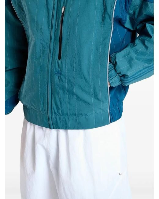 Adidas Blue Striped Panelled Wind Jacket for men