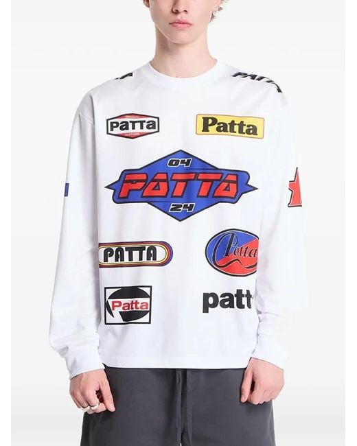 PATTA White Sponsor Long-Sleeve T-Shirt