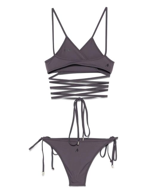 The Attico Gray Lace-up Bikini