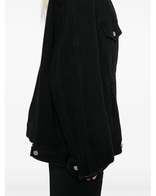 Sankuanz Black Jeansjacke Mit Asymmetrischem Kragen