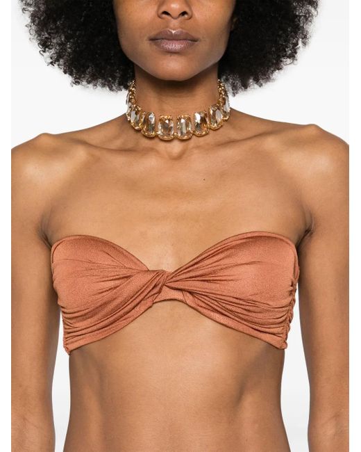 GIUSEPPE DI MORABITO Brown Twist-Detail Top