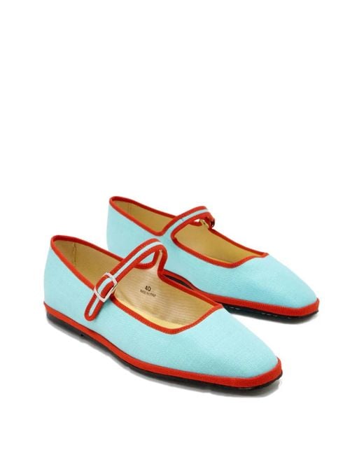 Capulet White Buckle-Strap Ballet Flats