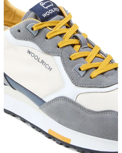 Woolrich White Retro Panelled Sneakers for men
