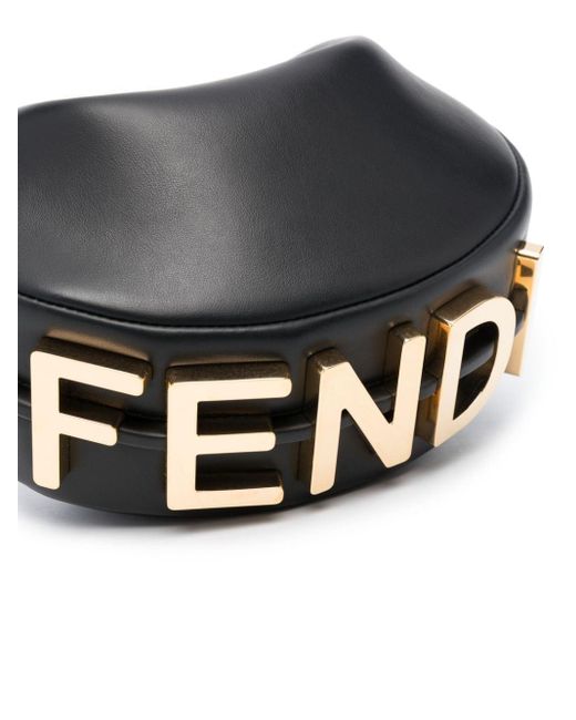 Fendi Black Graphy Mini Leather Tote Bag