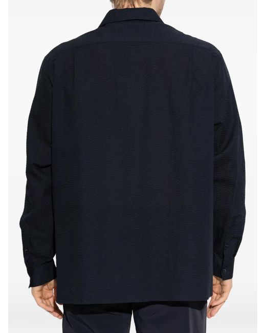 Giorgio Armani Blue Seersucker Shirt for men