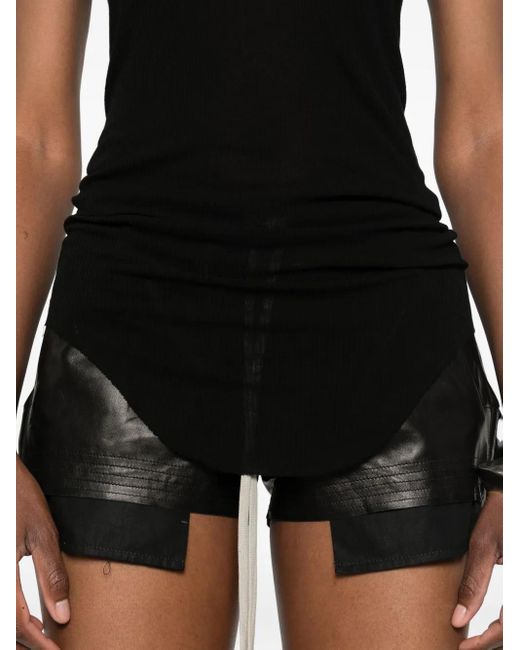 Top de canalé con espalda de nadador Rick Owens de color Black