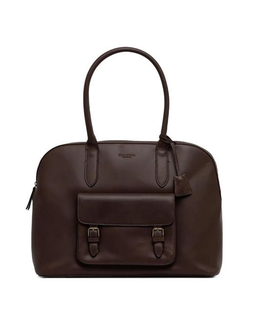 Marc O' Polo Brown Leather Tote Bag