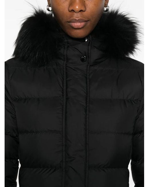 Moncler Khloesse Gewatteerde Jas Met Afwerking in het Black