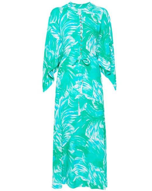 Robe longue Edith à imprimé Rainforest Melissa Odabash en coloris Blue