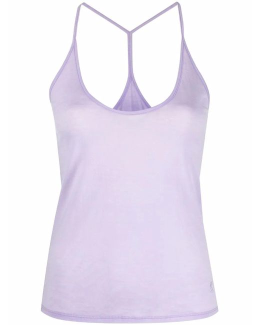 Forte_forte Purple Scoop-Neck Spaghetti-Strap Top