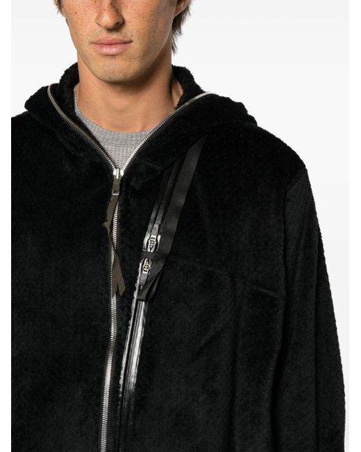 Acronym Black High Loft Fleece Zip-up Hoodie for men