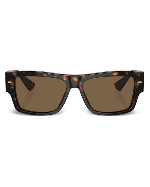 Dolce & Gabbana Brown Tortoiseshell-Effect Square-Frame Sunglasses for men