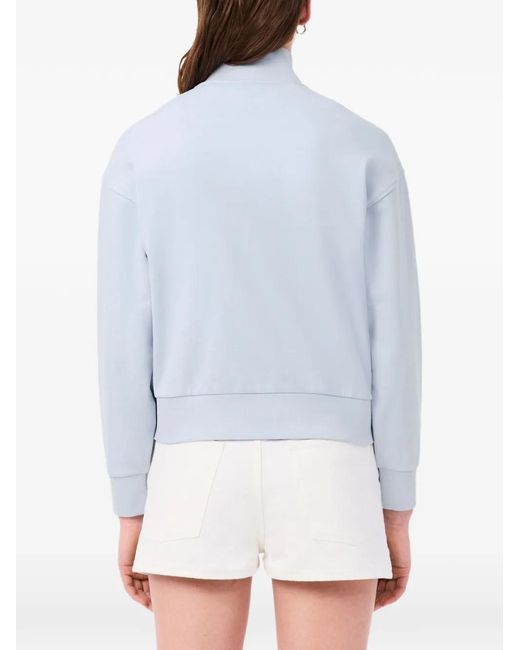 Lacoste Blue Zip-Up Collared Sweatshirt