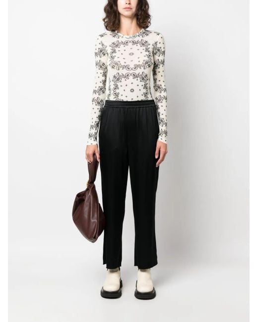 Nanushka Black Elasticated-Waist Cropped Trousers