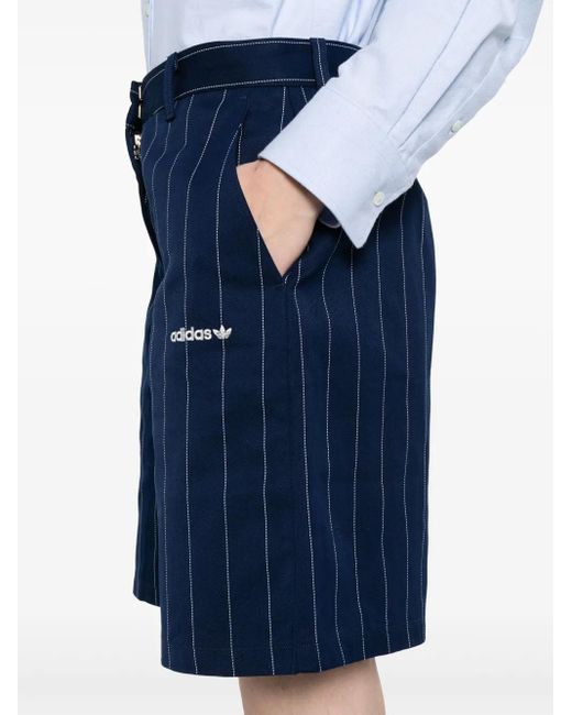 Adidas ストライプ ショートパンツ Blue