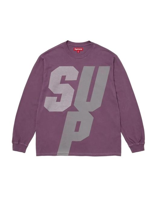 Supreme Purple Reflective Long-sleeve T-shirt for men