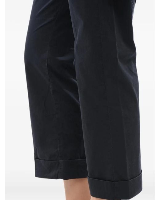 Woolrich Blue Cuffed-Hem Cropped Trousers