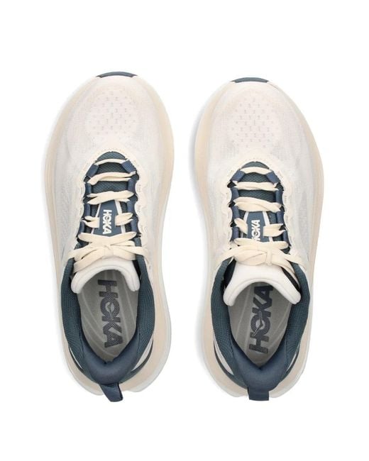 Hoka One One White Faded Nav Lace-Up Sneakers