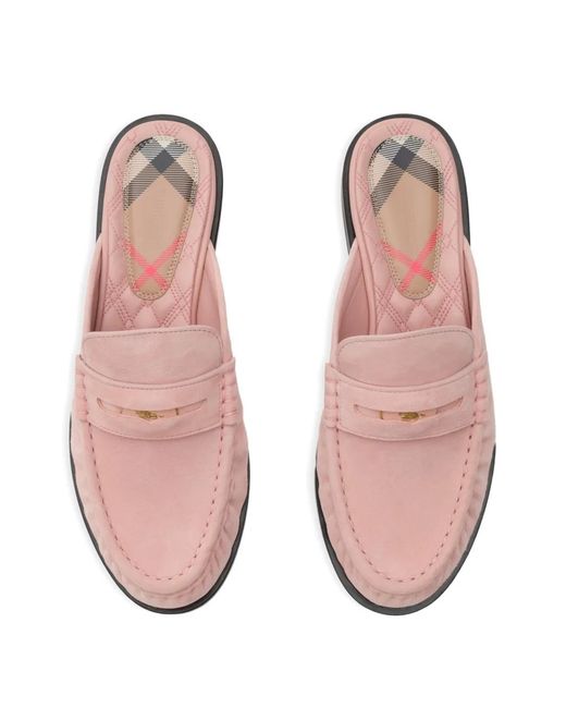 Burberry Pink Leather Mules
