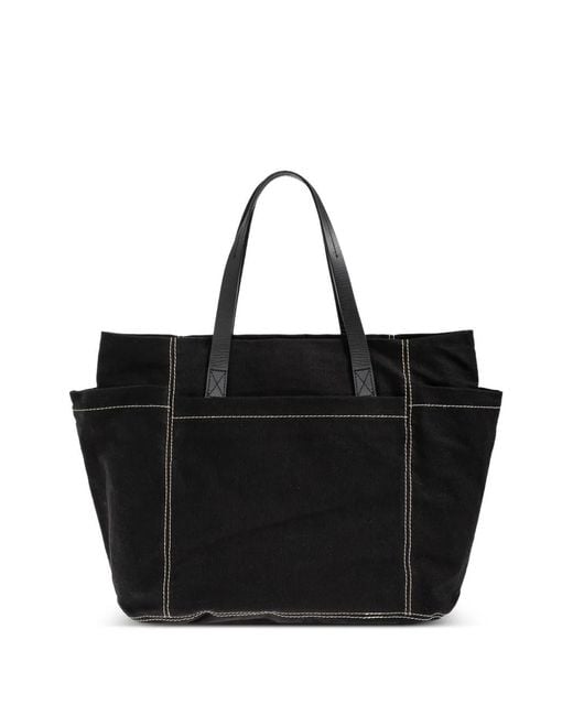 Vivienne Westwood Black Medium Henry Orb Contrast-Stitch Tote Bag