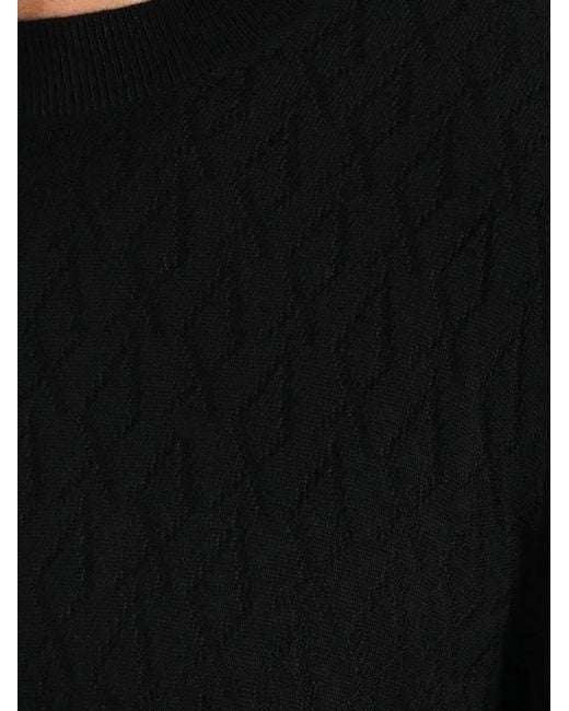 ARMANI EXCHANGE Black Diamond-Patterned Sweater for men