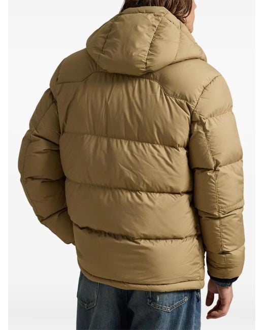 Polo Ralph Lauren Natural Hooded Down Jacket With Quilted Design for men