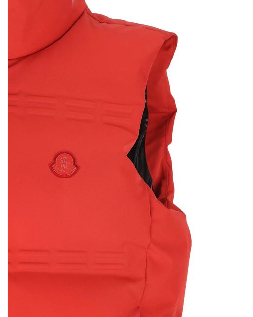 Moncler Red X A$Ap Rocky High-Neck Logo-Patch Gilet for men