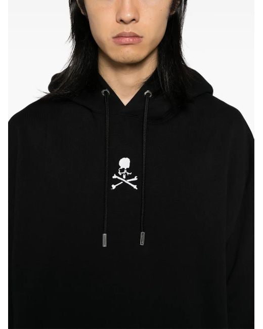 MASTERMIND WORLD Black Embroidered Logo Hoodie for men