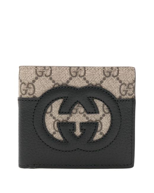 Gucci Gray Interlocking G Cut-out Wallet for men