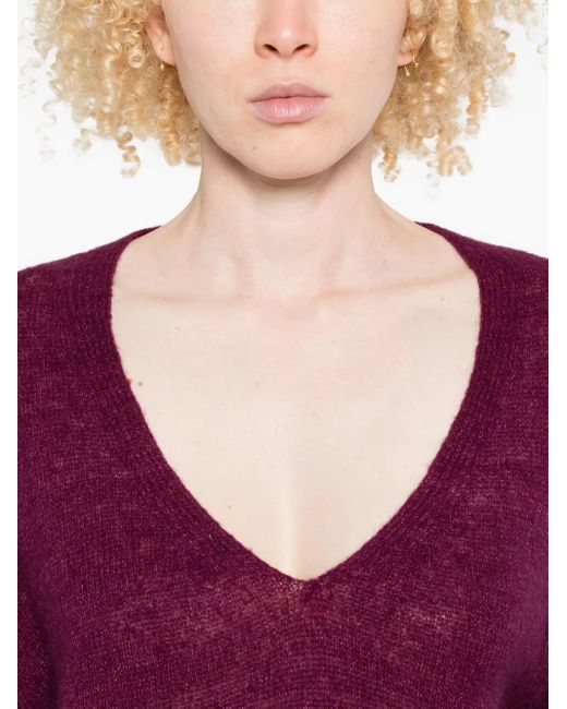 Maglione Con Scollo A V di Eric Bompard in Purple