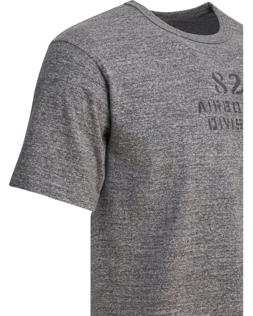 Buzz Rickson's Gray Printed Crew-Neck T-Shirt for men