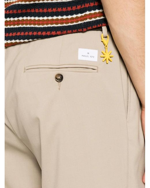 Manuel Ritz White Pantalon À Design Plissé for men