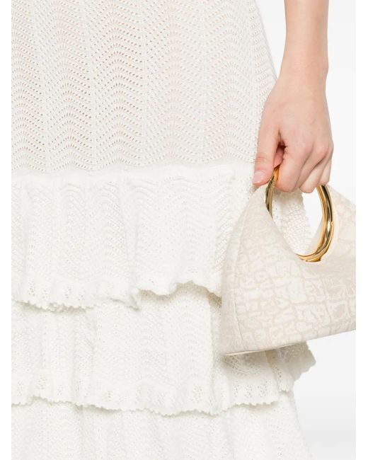 Twinset White Ruffled Midi Dress